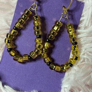 Gold & Black Glass (Gold Hooks)